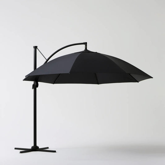 Boczny parasol ogrodowy okrągły Ø300 cm, czarny, stal i poliester