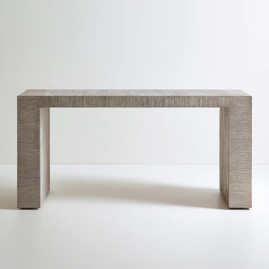 Konsola do przedpokoju szarobrązowa 120 x 35 x 75 cm z płyty MDF z okleiną dębową